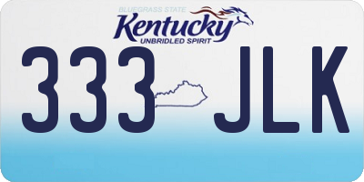KY license plate 333JLK