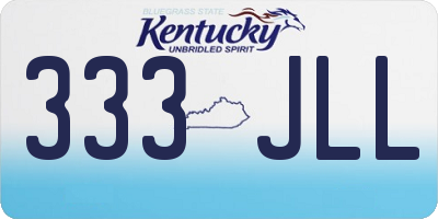 KY license plate 333JLL