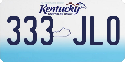 KY license plate 333JLO