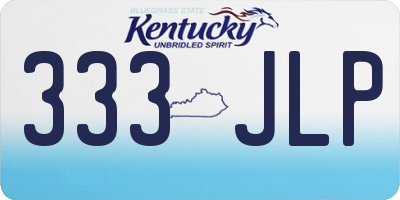 KY license plate 333JLP