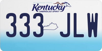 KY license plate 333JLW