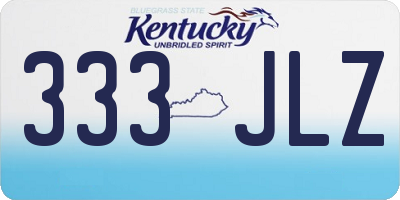 KY license plate 333JLZ