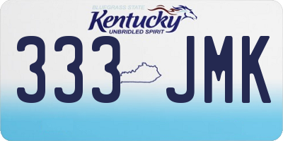 KY license plate 333JMK