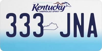 KY license plate 333JNA