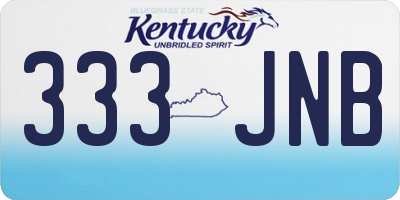 KY license plate 333JNB