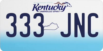 KY license plate 333JNC