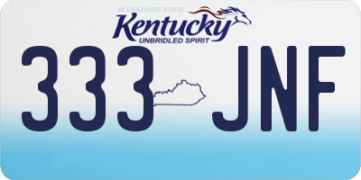 KY license plate 333JNF