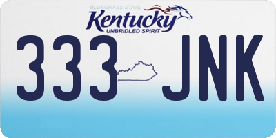 KY license plate 333JNK