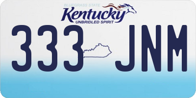KY license plate 333JNM