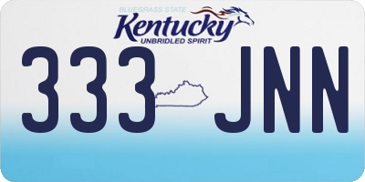 KY license plate 333JNN