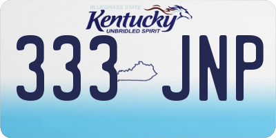 KY license plate 333JNP