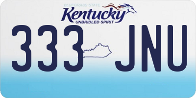 KY license plate 333JNU