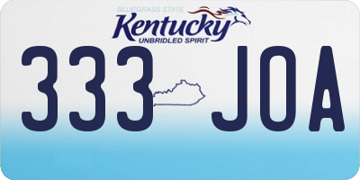KY license plate 333JOA