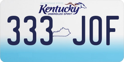 KY license plate 333JOF