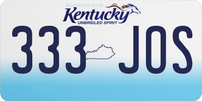 KY license plate 333JOS