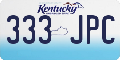 KY license plate 333JPC