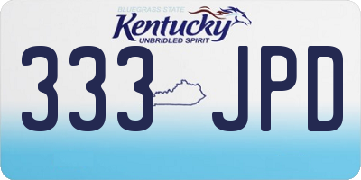 KY license plate 333JPD