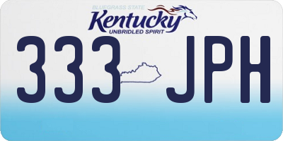 KY license plate 333JPH