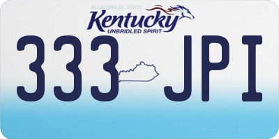 KY license plate 333JPI