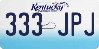 KY license plate 333JPJ