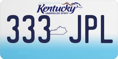 KY license plate 333JPL