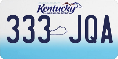 KY license plate 333JQA