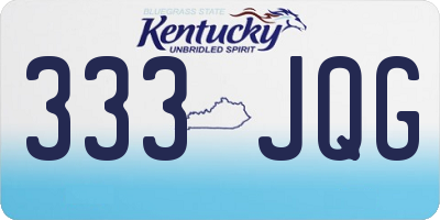 KY license plate 333JQG