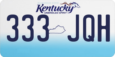 KY license plate 333JQH
