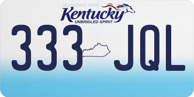 KY license plate 333JQL