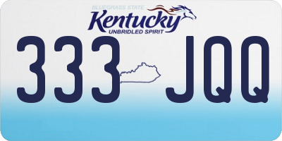 KY license plate 333JQQ