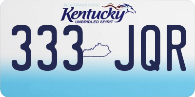 KY license plate 333JQR