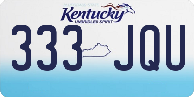 KY license plate 333JQU