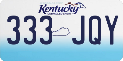 KY license plate 333JQY