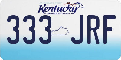 KY license plate 333JRF