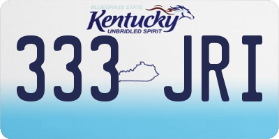 KY license plate 333JRI