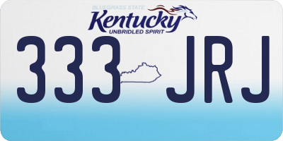 KY license plate 333JRJ