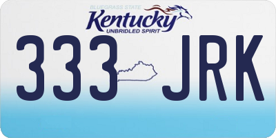 KY license plate 333JRK