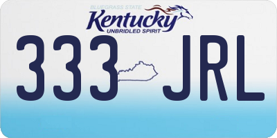 KY license plate 333JRL