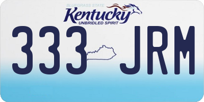 KY license plate 333JRM