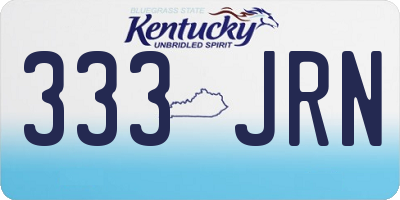 KY license plate 333JRN