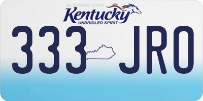 KY license plate 333JRO