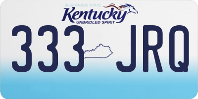 KY license plate 333JRQ