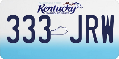 KY license plate 333JRW