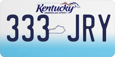 KY license plate 333JRY