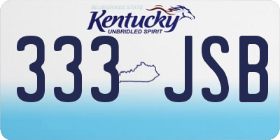KY license plate 333JSB