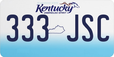 KY license plate 333JSC