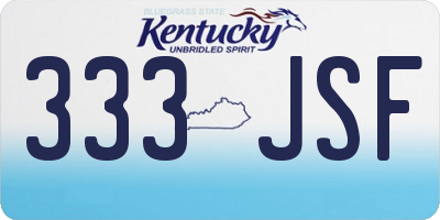 KY license plate 333JSF