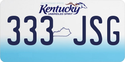 KY license plate 333JSG