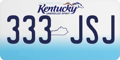 KY license plate 333JSJ