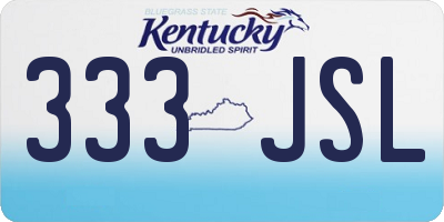 KY license plate 333JSL